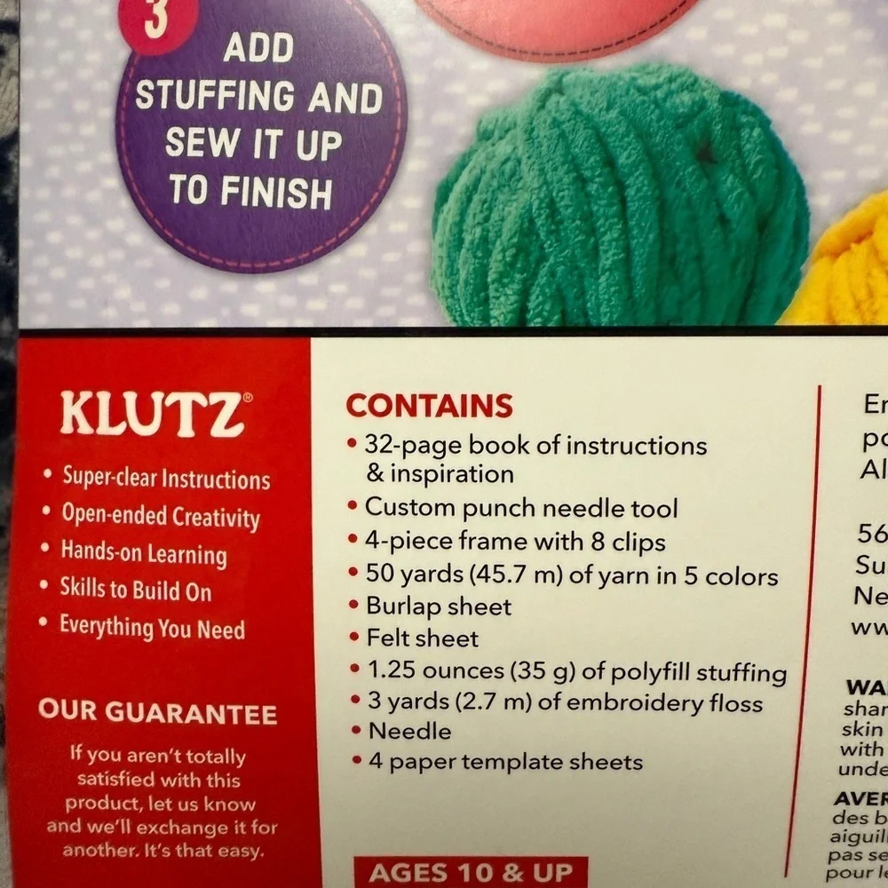 Klutz Punch Yarn Pillow Kit - New